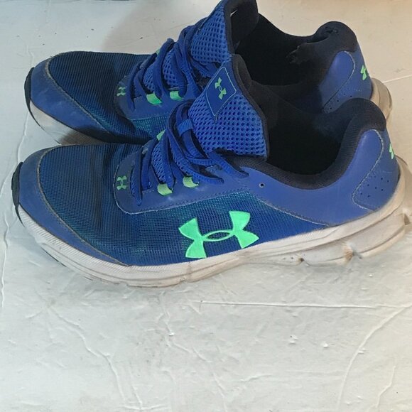 Under Armour Blue Green Run Running Track Training Workout Athletic Shoes - Picture 5 of 10